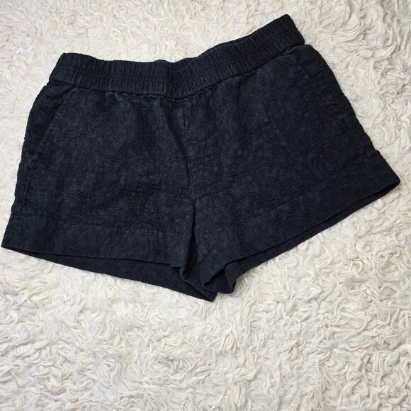 J. Crew Pants - J. Crew  Black Slip On Textured Brocade Shorts, Size 4